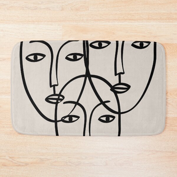 Item preview, Interlocking Faces in Abstract Line Art designed and sold by OpalEllery.