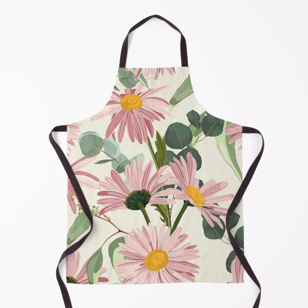 Item preview, Elegant floral pattern with hand draw pink daisy camomile flowers and eucalyptus. designed and sold by MatyKotiv.