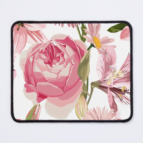 Item preview, Elegant floral pattern with hand draw daisy camomile, lily, roses flowers. designed and sold by MatyKotiv.