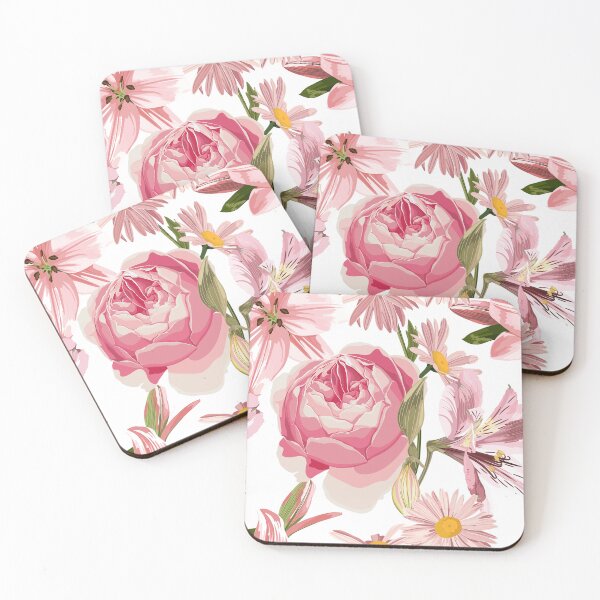 Item preview, Elegant floral pattern with hand draw daisy camomile, lily, roses flowers. designed and sold by MatyKotiv.