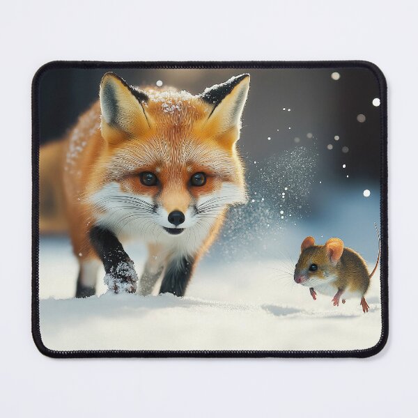 Item preview, Wild Fox chasing a mouse in snow - Wildlife photo designed and sold by TheArtistOf2022.