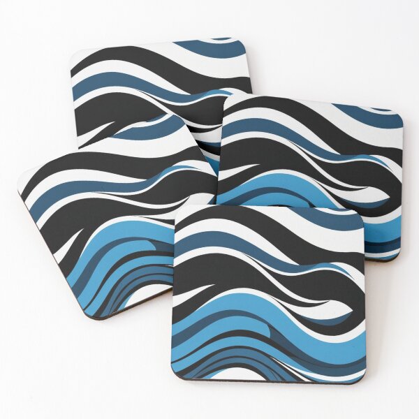 Item preview, wave pattern 45 designed and sold by blackwhiteblue.