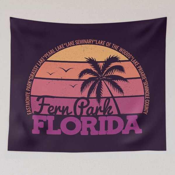 Item preview, Fern Park Florida Retro Sunset Local Pride Logo designed and sold by CRHPOD20.