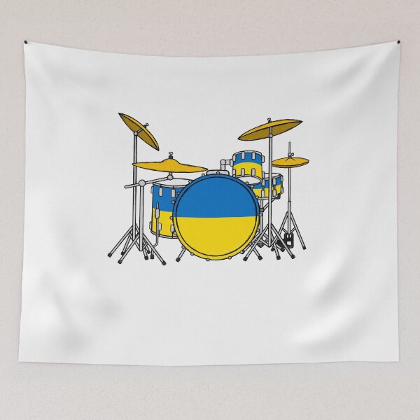 Item preview, Drum Kit Ukrainian Flag Drummer Musician designed and sold by doodlerob.