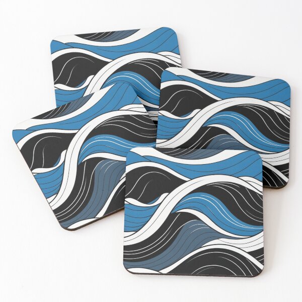 Item preview, wave pattern 46 designed and sold by blackwhiteblue.