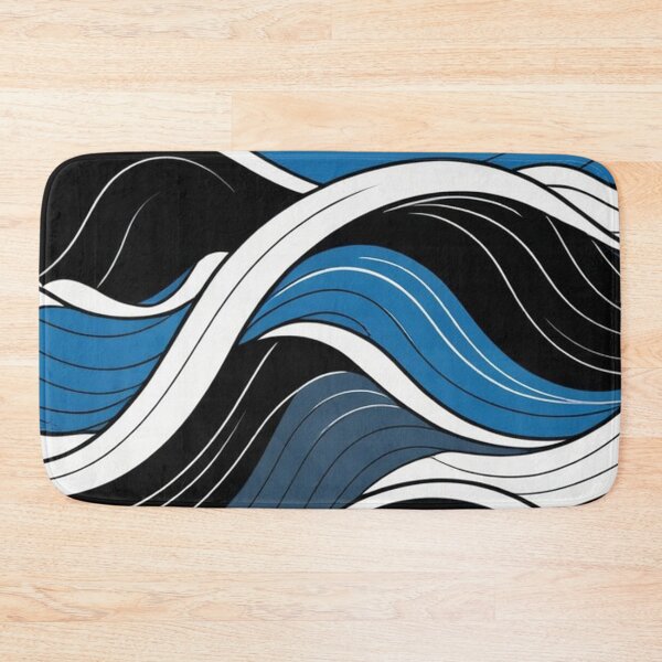 Item preview, wave pattern 46 designed and sold by blackwhiteblue.