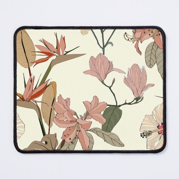 Item preview, Vintage colors seamless tropical pattern with colorful garden flowers and magnolia on white background. designed and sold by MatyKotiv.