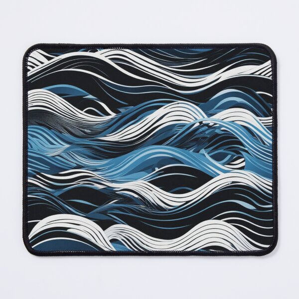 Item preview, wave pattern 49 designed and sold by blackwhiteblue.