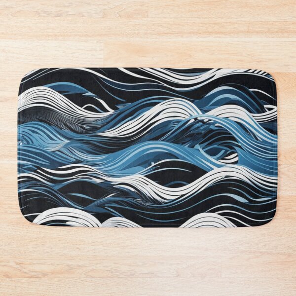 Item preview, wave pattern 49 designed and sold by blackwhiteblue.