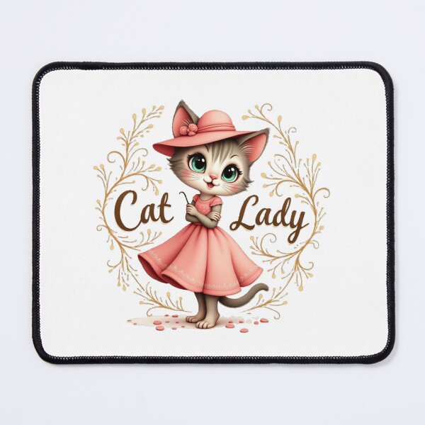 Item preview, Cat Lady, cute kitty with hat and dress designed and sold by nicnacc.