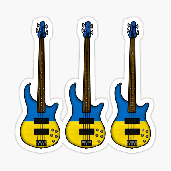 Artikel-Vorschau von Bassgitarre Ukrainische Flagge Bassist Musiker, designt und verkauft von doodlerob.