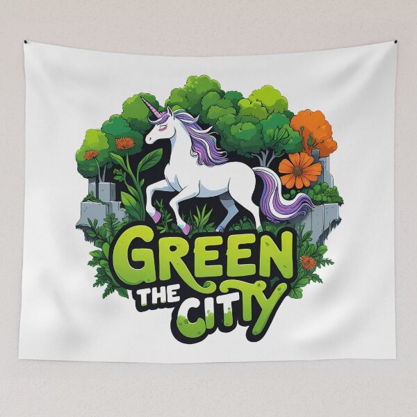 Item preview, Green the City Unicorn designed and sold by zoughlal.
