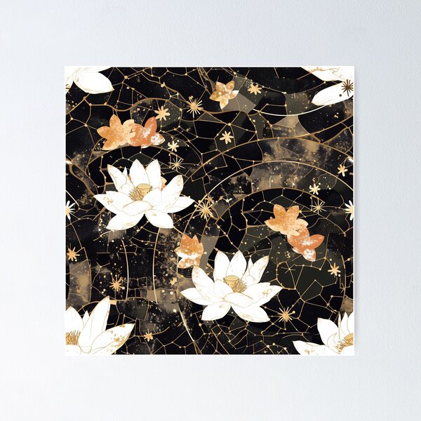 Aperçu de l'œuvre Le lotus à travers l'univers créée et vendue par CalyCollab.