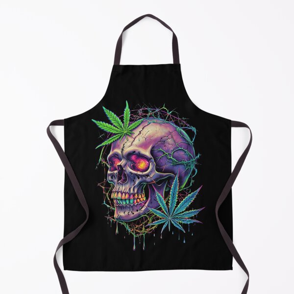 Item preview, skull with glowing eyes and pot leafs designed and sold by EccentricsByE.