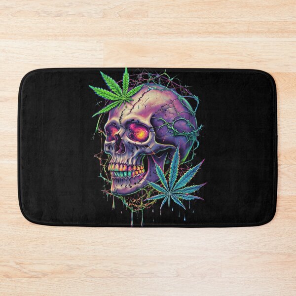 Item preview, skull with glowing eyes and pot leafs  designed and sold by EccentricsByE.