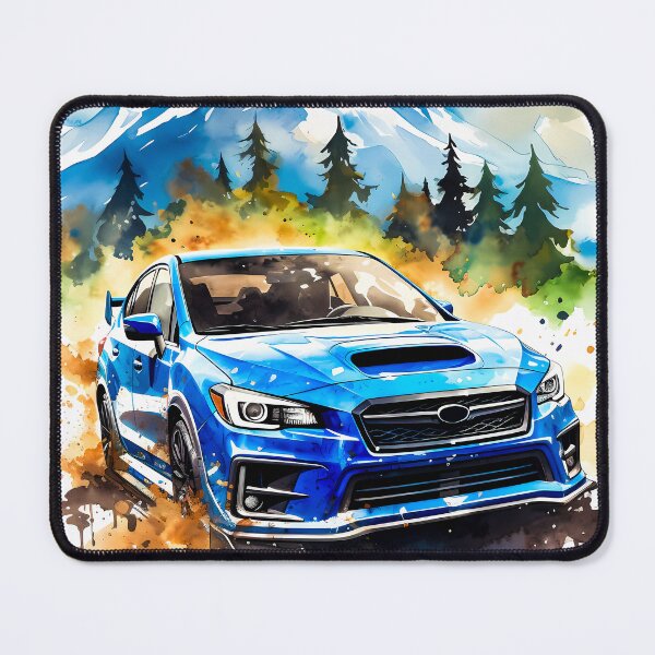 Item preview, Striking Blue Car In Abstract Mountain Scene With Watercolor Splashes designed and sold by RevUpDesign.