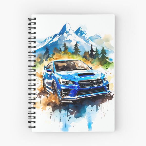 Item preview, Striking Blue Car In Abstract Mountain Scene With Watercolor Splashes designed and sold by RevUpDesign.