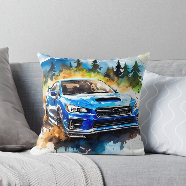 Item preview, Striking Blue Car In Abstract Mountain Scene With Watercolor Splashes designed and sold by RevUpDesign.