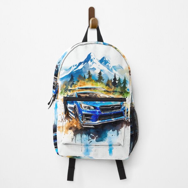 Item preview, Striking Blue Car In Abstract Mountain Scene With Watercolor Splashes designed and sold by RevUpDesign.