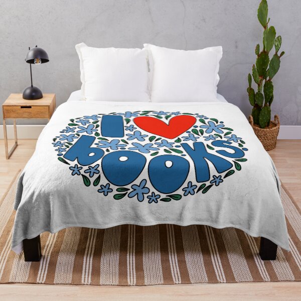 Item preview, I Heart Books Blue Floral designed and sold by GraceMakes03.