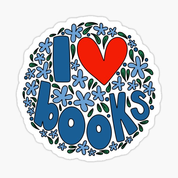 Item preview, I Heart Books Blue Floral designed and sold by GraceMakes03.