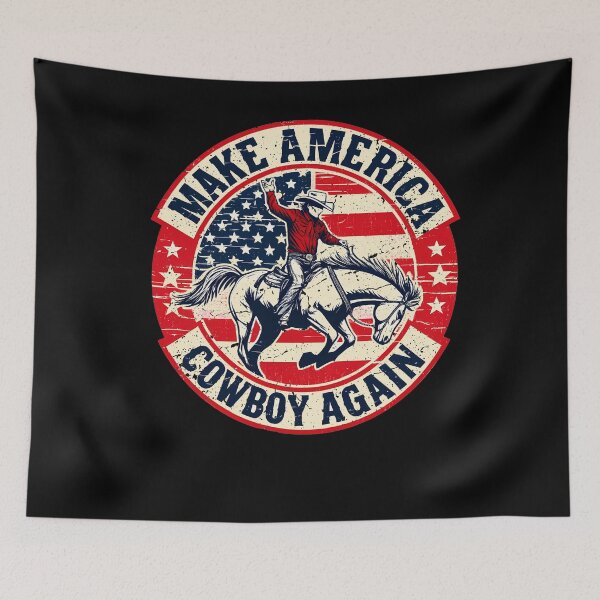 Item preview, Vintage Western Rodeo USA Flag Makes America A Cowboy Again designed and sold by NUMAcreations.