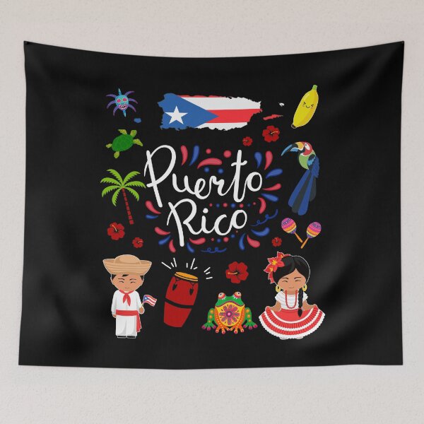 Aperçu de l'œuvre Idée de tenue de culture portoricaine IDEA Porto Rico Flag Kids créée et vendue par NUMAcreations.