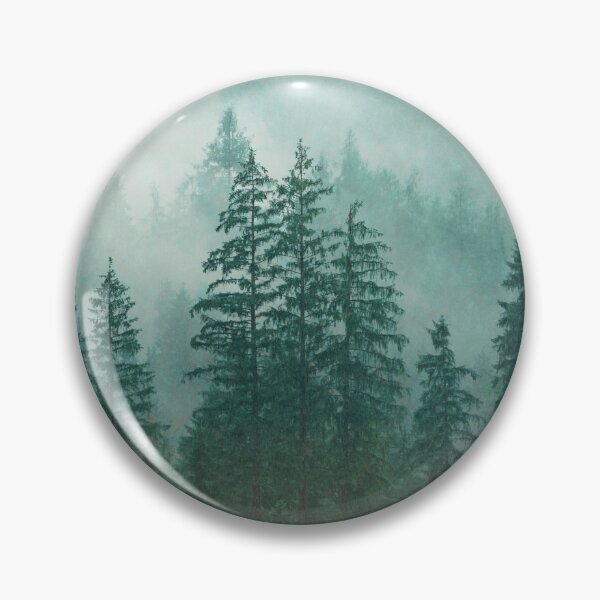 Item preview, Vintage Blue-Green Pinetrees Forest with Rising Mist designed and sold by CountyKent.