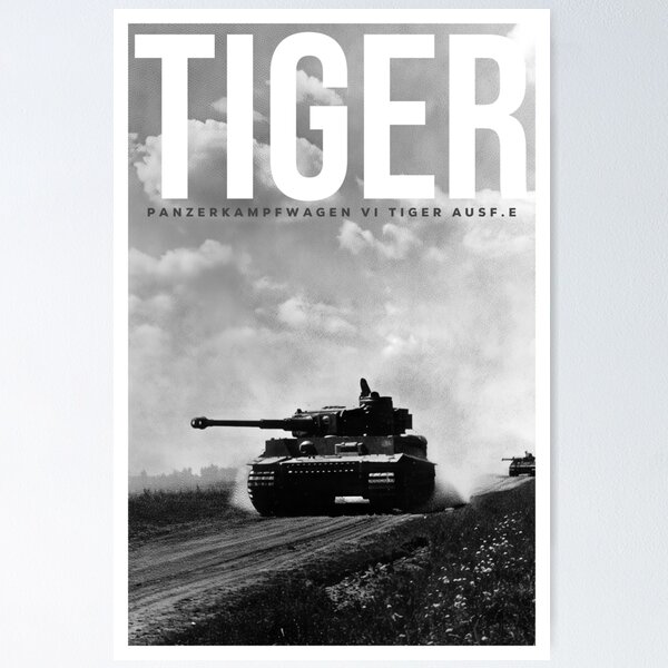 Item preview, Vintage-Style WWII Tiger-I Tank Print – Military History Decor designed and sold by ArtVectorXO.