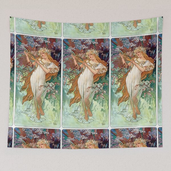 Item preview, Spring Woman Personified 1896 Alphonse Mucha designed and sold by RocketshipRetro.