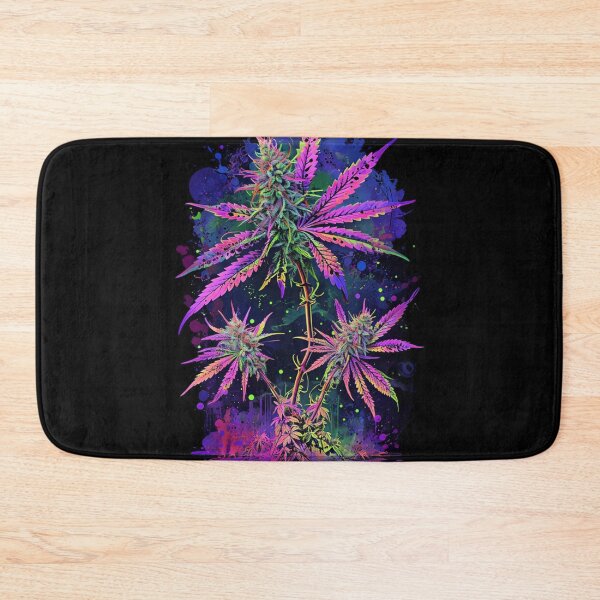 Aperçu de l'œuvre plante de marijuana colorée au néon créée et vendue par EccentricsByE.