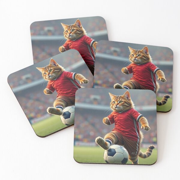 Item preview, cute cat football playing designed and sold by Dogandesighn.