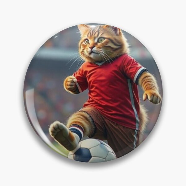 Item preview, cute cat football playing designed and sold by Dogandesighn.