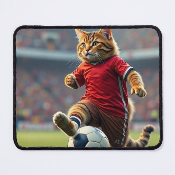 Item preview, cute cat football playing designed and sold by Dogandesighn.