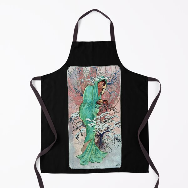 Item preview, Winter Woman Personified 1896 Alphonse Mucha designed and sold by RocketshipRetro.