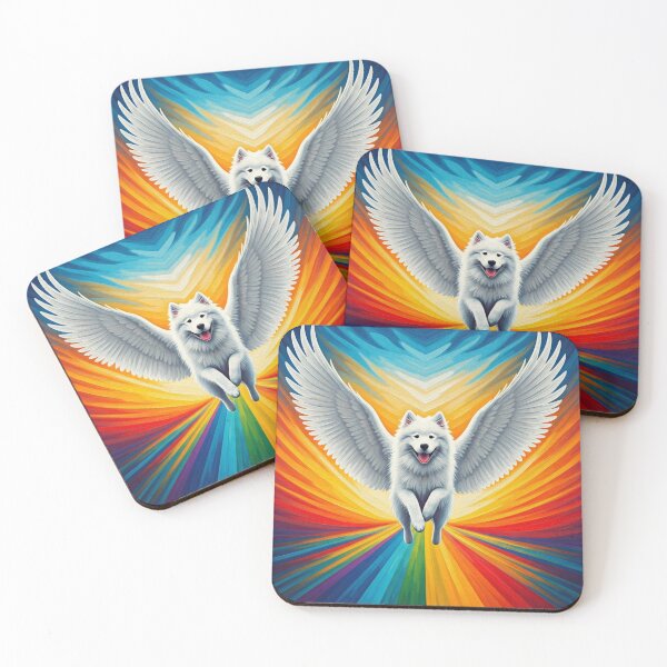 Item preview, Samoyed Dog with Wings - Rainbow Bridge designed and sold by TheresaNicole.