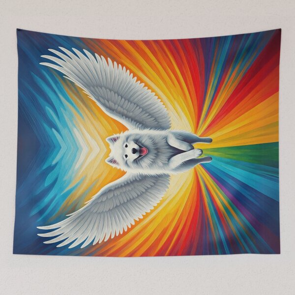 Item preview, Samoyed Dog with Wings - Rainbow Bridge designed and sold by TheresaNicole.