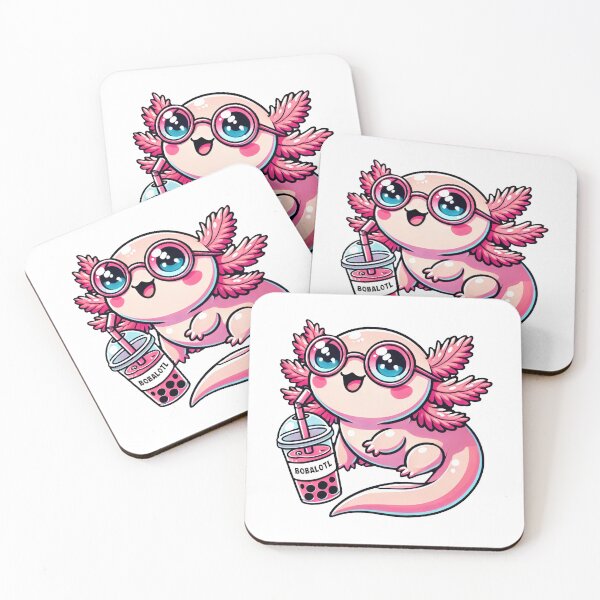 Item preview, Kawaii Axolotl with Bubble Tea Bobalotl Design designed and sold by RetroPop23.