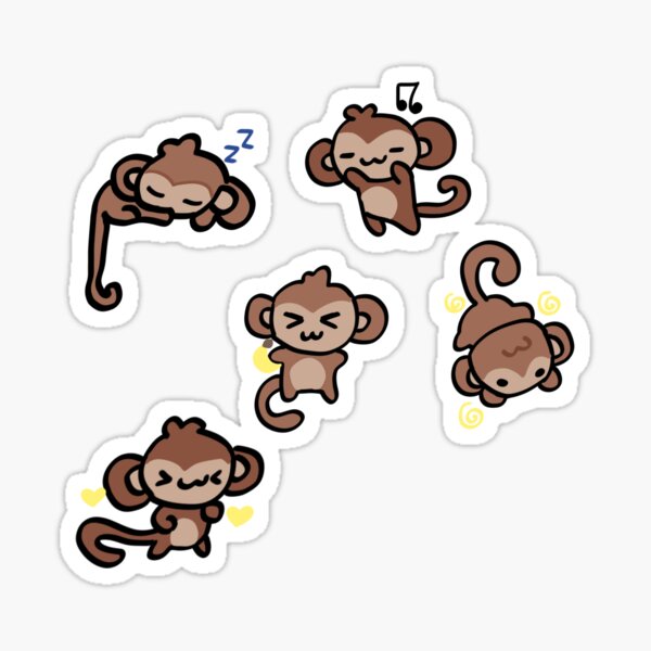 Item preview, Monkey Sticker Bundle designed and sold by stickersbyalyx.