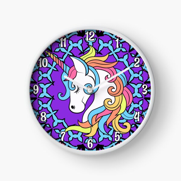 Item preview, Unicorn's Purple Dream designed and sold by allaboutclocks.