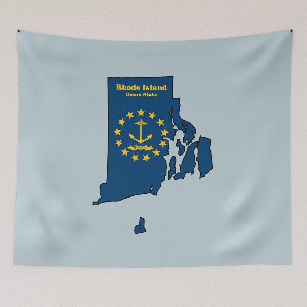Item preview, Rhode Island map flag designed and sold by studioss76.