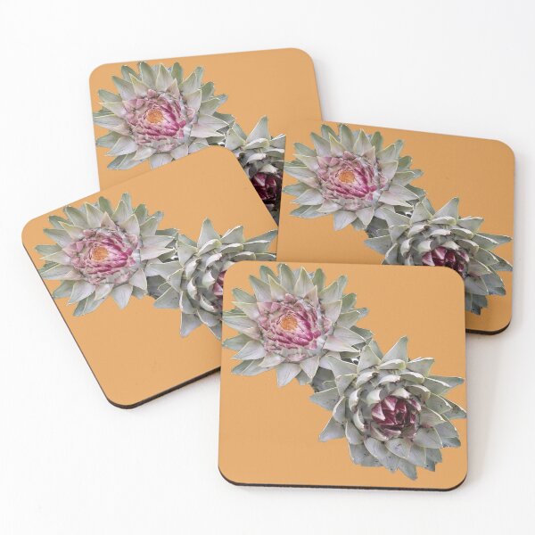 Item preview, artichoke flower orange background designed and sold by Lizzilzil.