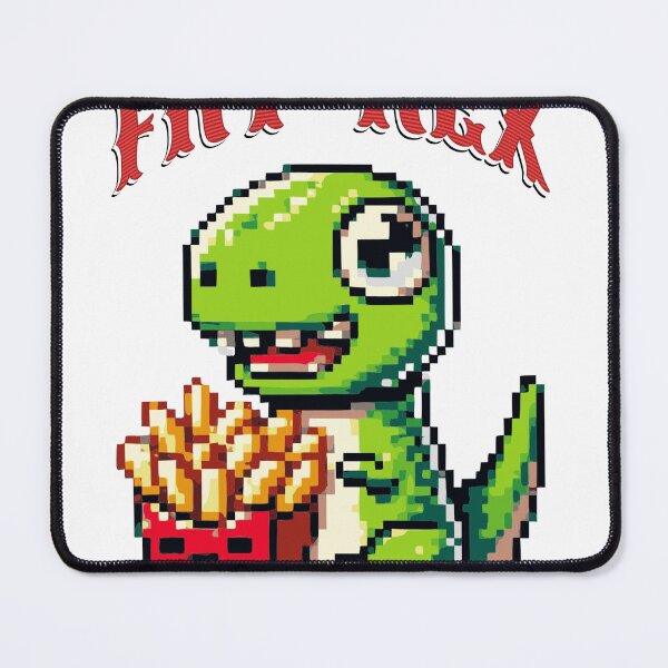 Item preview, Pixel Cute Dino with Fries – Funny Retro Gaming Style designed and sold by pippao.