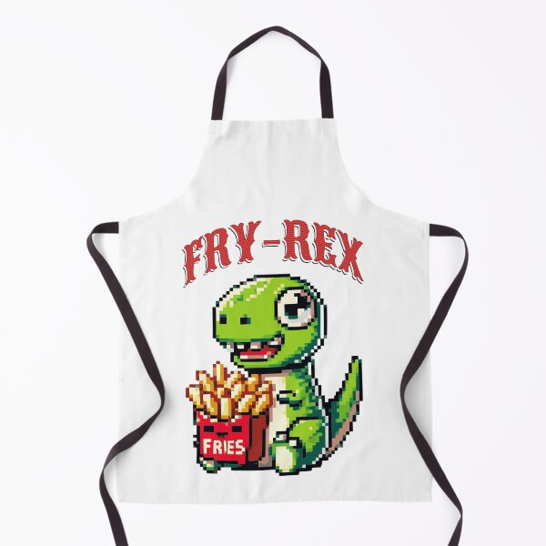 Item preview, Pixel Cute Dino with Fries – Funny Retro Gaming Style designed and sold by pippao.