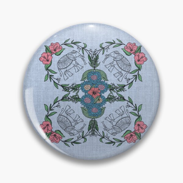 Item preview, Elephants pattern on blue canvas designed and sold by BatJamDesigns.