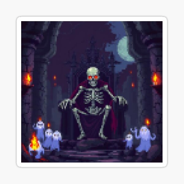 Aperçu de l'œuvre Pixel RPG - Roi Squelette créée et vendue par Pixels & Popcorn.