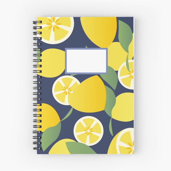 Item preview, Lemon Pattern Notebook (Navy) designed and sold by poppypaperworks.