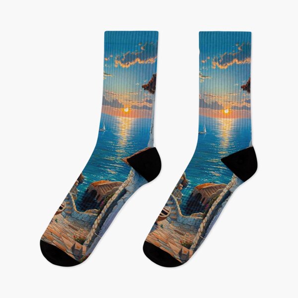 Item preview, White Seaside Houses – A Dreamy Coastal View designed and sold by Artistic canvas store.