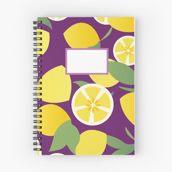 Item preview, Lemon Pattern Notebook (Purple) designed and sold by poppypaperworks.