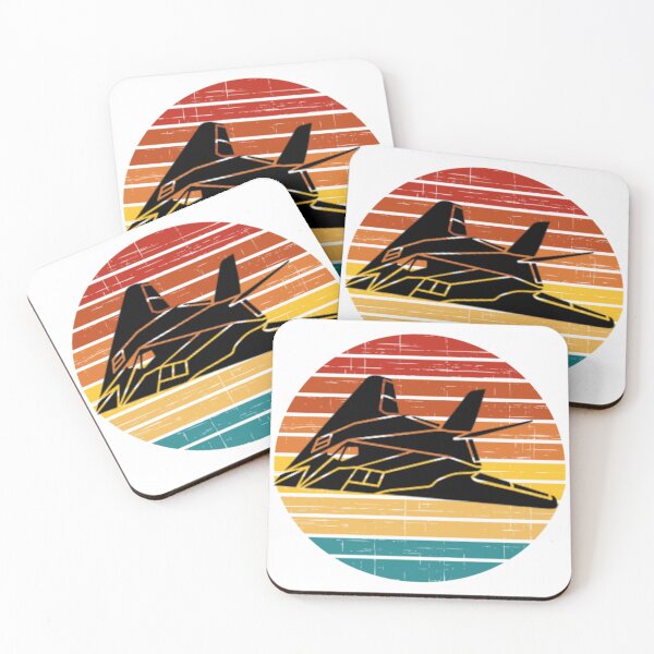 Item preview, F-117 Nighthawk Retro setting sun designed and sold by BarracksWear.